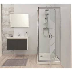 Porte de douche pivotante chrome Shiva 80 x 190 cm ONDÉE Porte de douche pivotante chrome Shiva 80 x 190 cm ONDÉE
