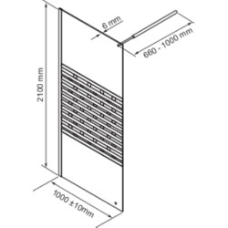 Paroi de douche avec sérigraphie Cariba 100 x 210 cm ONDÉE Paroi de douche avec sérigraphie Cariba 100 x 210 cm ONDÉE