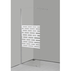 Paroi de douche avec sérigraphie Cariba 120 x 210 cm ONDÉE Paroi de douche avec sérigraphie Cariba 120 x 210 cm ONDÉE
