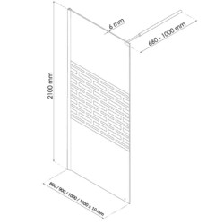 Paroi de douche avec sérigraphie Cariba 120 x 210 cm ONDÉE Paroi de douche avec sérigraphie Cariba 120 x 210 cm ONDÉE