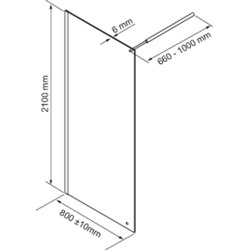 Paroi de douche trnasparente Cariba 80 x 210 cm ONDÉE Paroi de douche trnasparente Cariba 80 x 210 cm ONDÉE