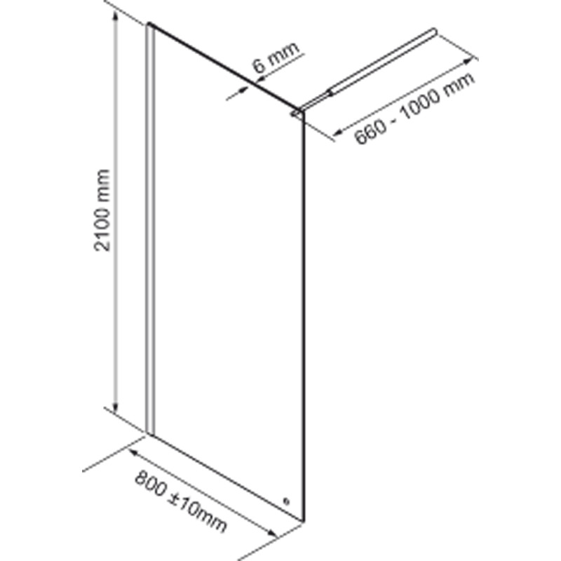 Paroi de douche trnasparente Cariba 80 x 210 cm ONDÉE Paroi de douche trnasparente Cariba 80 x 210 cm ONDÉE
