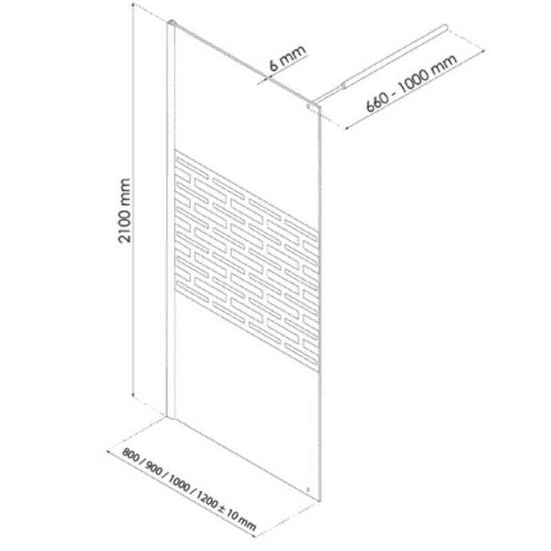 Paroi de douche avec sérigraphie Cariba 90 x 210 cm ONDÉE Paroi de douche avec sérigraphie Cariba 90 x 210 cm ONDÉE