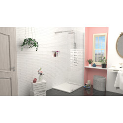Paroi de douche avec sérigraphie Cariba 90 x 210 cm ONDÉE Paroi de douche avec sérigraphie Cariba 90 x 210 cm ONDÉE