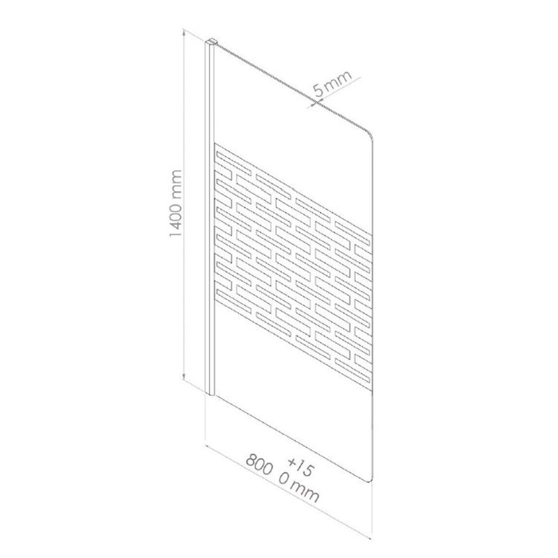 Paroi de baignoire avec sérigraphie Cariba 80 x 140 cm ONDÉE