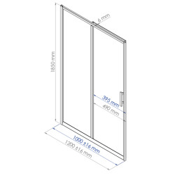 Porte de douche coulissante chrome Ekla 120 x 185 cm ONDÉE Porte de douche coulissante chrome Ekla 120 x 185 cm ONDÉE