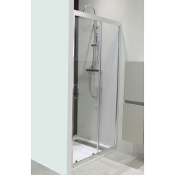 Porte de douche coulissante chrome Ekla 100 x 185 cm ONDÉE Porte de douche coulissante chrome Ekla 100 x 185 cm ONDÉE
