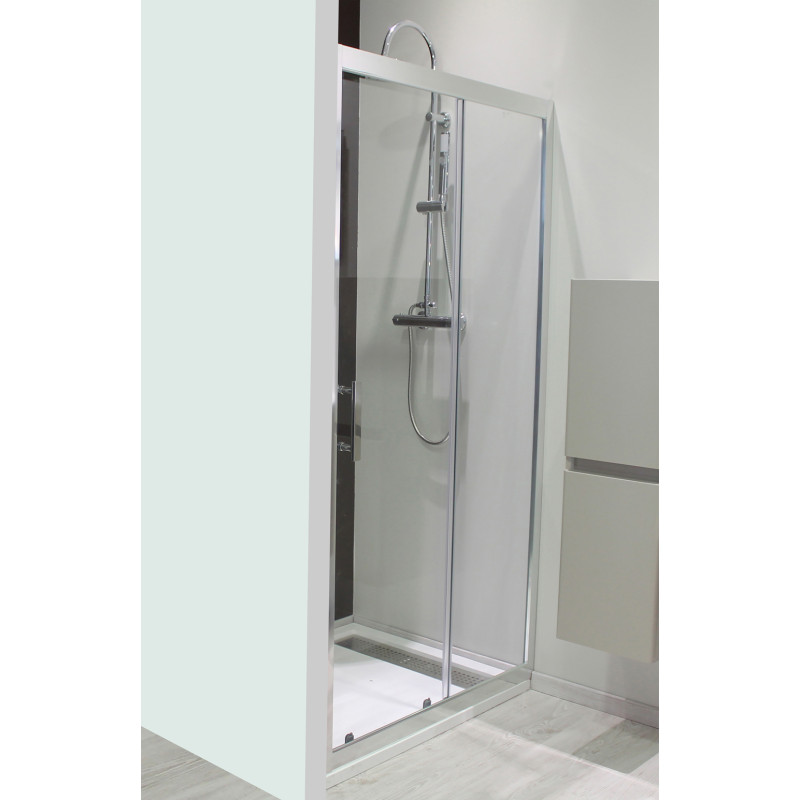 Porte de douche coulissante chrome Ekla 100 x 185 cm ONDÉE Porte de douche coulissante chrome Ekla 100 x 185 cm ONDÉE