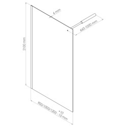 Paroi de douche transparente Cariba 120 x 210 cm ONDÉE Paroi de douche transparente Cariba 120 x 210 cm ONDÉE