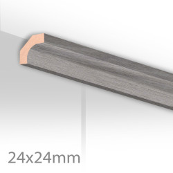 Moulure de finition gris argenté colonial 24 x 24 mm 260 cm