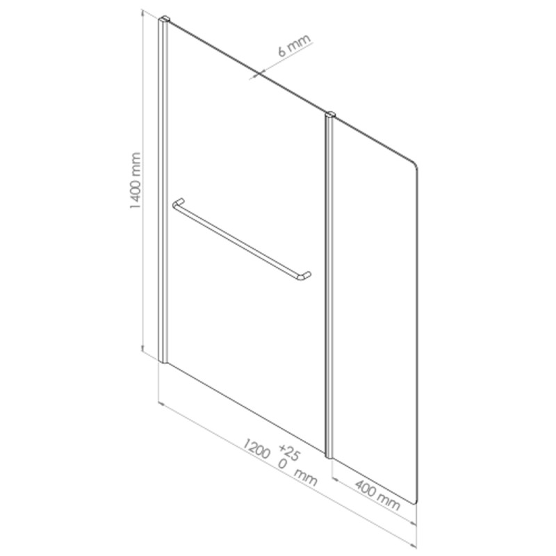 Paroi de baignoire Tulpa 124 x 140 cm ONDÉE