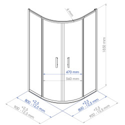 Porte de douche d'angle 1/4 de rond coulissante Ekla 80 x 80 x 185 cm ONDÉE Porte de douche d'angle 1/4 de rond coulissante Ekla 80 x 80 x 185 cm ONDÉE