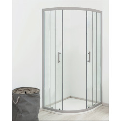 Porte de douche d'angle 1/4 de rond coulissante Ekla 90 x 90 x 185 cm ONDÉE Porte de douche d'angle 1/4 de rond coulissante Ekla 90 x 90 x 185 cm ONDÉE