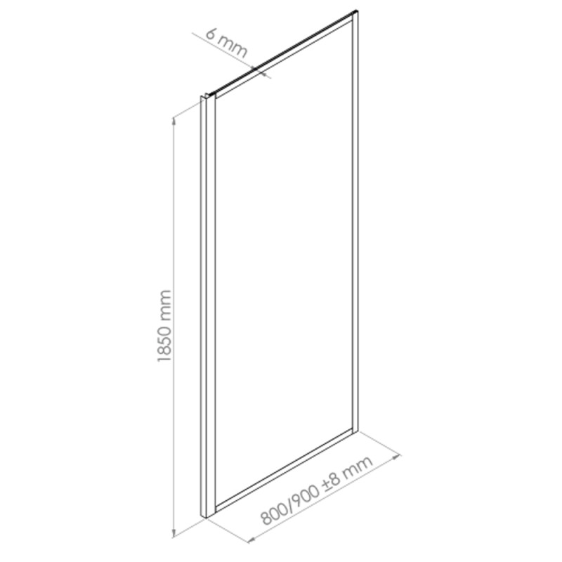 Paroi de douche fixe Ekla 90 x 185 cm ONDÉE Paroi de douche fixe Ekla 90 x 185 cm ONDÉE