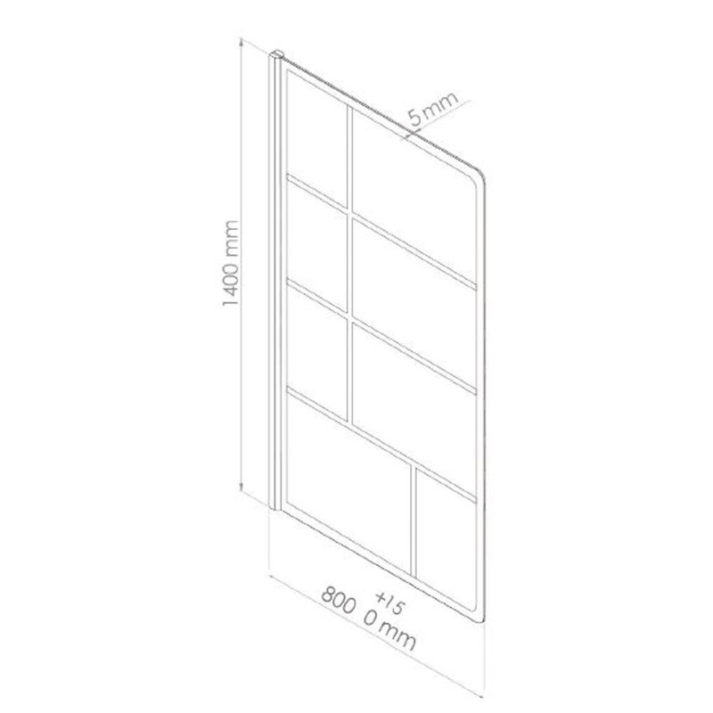 Paroi de baignoire noire Fabrilia 80 x 140 cm ONDÉE