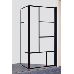 Paroi de baignoire noire Fabrilia 120 x 140 cm ONDÉE