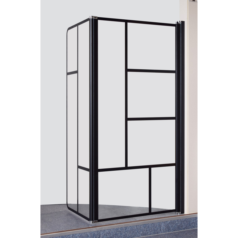 Paroi de baignoire noire Fabrilia 120 x 140 cm ONDÉE