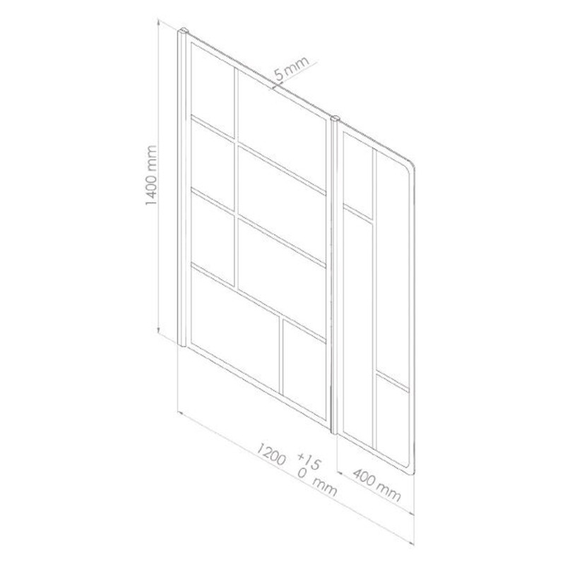 Paroi de baignoire noire Fabrilia 120 x 140 cm ONDÉE
