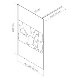 Paroi de douche avec sérigraphie Alea 80 x 200 cm ONDÉE Paroi de douche avec sérigraphie Alea 80 x 200 cm ONDÉE