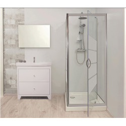 Porte de douche pivotante chrome Shiva 70 x 190 cm ONDÉE Porte de douche pivotante chrome Shiva 70 x 190 cm ONDÉE