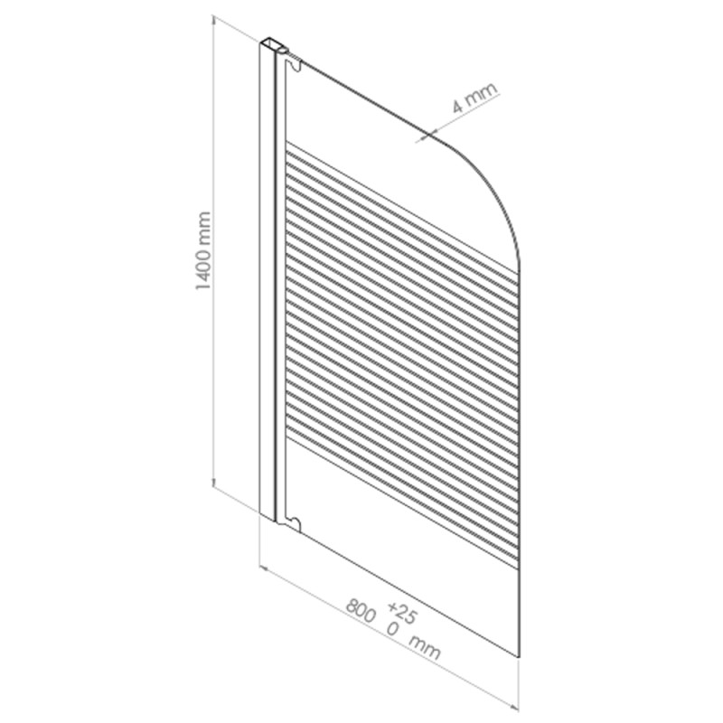Paroi de baignoire avec sérigraphie Ica 80 x 140 cm ONDÉE