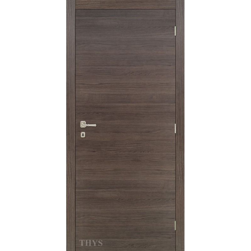 Bloc-porte fini S63 Laminado lisse veinage horizontal chêne anthracite 78 x 201,5 cm THYS