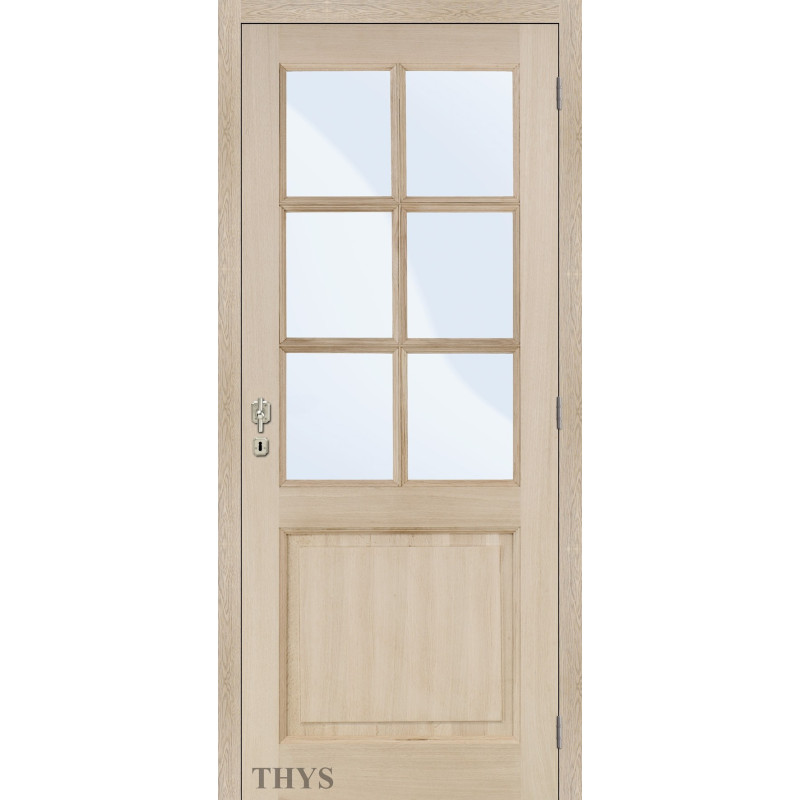 Bloc-porte fini vitré S1 Modèle 11 chêne semi massif 78 x 201,5 cm THYS