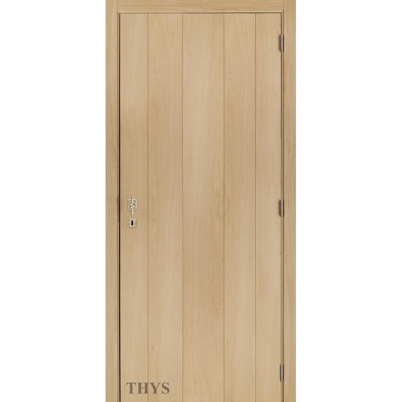 Bloc-porte fini S10 avec planches verticales chêne real oak 63 x 201,5 cm THYS