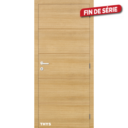 Bloc-porte fini S10 avec planches horizontales chêne real oak 83 x 201,5 cm THYS