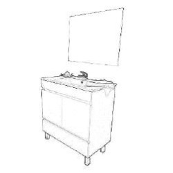 Ensemble Salle de Bain Lancelo Gris 80cm – Élégance | AYOR BATHROOM