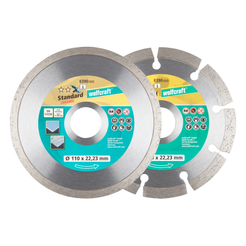 Set de disques à tronçonner en diamant Ø 110 mm WOLFCRAFT