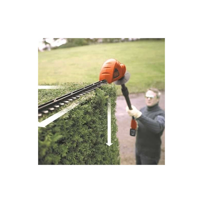 Taille-haie sur perche sur accu 18 V Li 2 Ah 43 cm GTC1843L20-QW - BLACK+DECKER