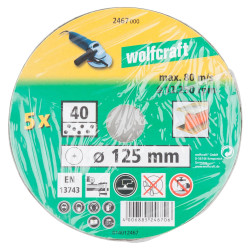 Disque abrasif en fibre 5 pièces WOLFCRAFT