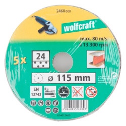 Disque abrasif en fibre 5 pièces WOLFCRAFT