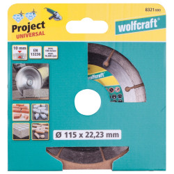 Disque à tronçonner Project Universal en diamant WOLFCRAFT Disque à tronçonner Project Universal en diamant WOLFCRAFT