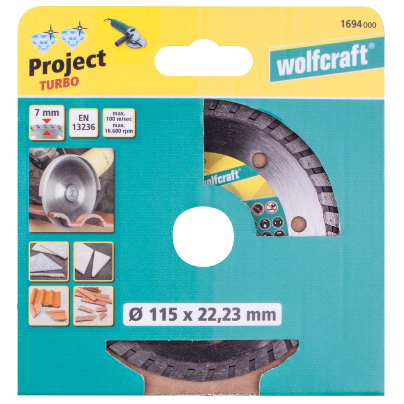 Disque à tronçonner Project Turbo en diamant WOLFCRAFT Disque à tronçonner Project Turbo en diamant WOLFCRAFT