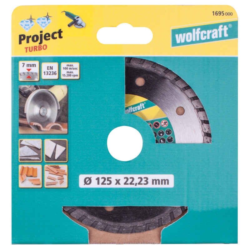 Disque à tronçonner Project Turbo en diamant WOLFCRAFT Disque à tronçonner Project Turbo en diamant WOLFCRAFT