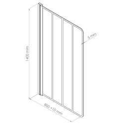 Paroi de baignoire avec sérigraphie Veria 80 x 140 cm ONDÉE