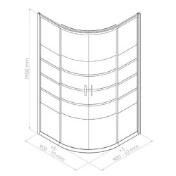 Porte de douche d'angle 1/4 de rond coulissante blanche Shiva 90 x 190 cm ONDÉE Porte de douche d'angle 1/4 de rond coulissante blanche Shiva 90 x 190 cm ONDÉE