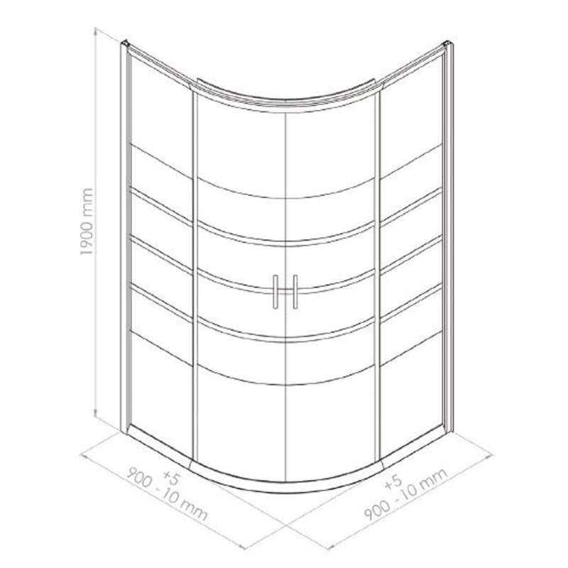 Porte de douche d'angle 1/4 de rond coulissante blanche Shiva 90 x 190 cm ONDÉE Porte de douche d'angle 1/4 de rond coulissante blanche Shiva 90 x 190 cm ONDÉE