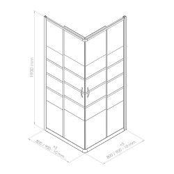 Porte de douche d'angle coulissante chrome Shiva 90 x 90 x 190 cm ONDÉE