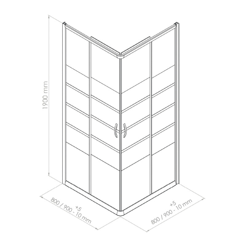 Porte de douche d'angle coulissante chrome Shiva 90 x 90 x 190 cm ONDÉE