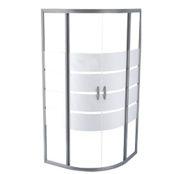 Porte de douche d'angle 1/4 de rond coulissante chrome Shiva 90 x 90 x 190 cm ONDÉE