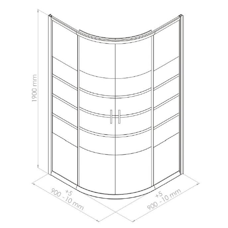 Porte de douche d'angle 1/4 de rond coulissante chrome Shiva 90 x 90 x 190 cm ONDÉE Porte de douche d'angle 1/4 de rond coulissante chrome Shiva 90 x 90 x 190 cm ONDÉE