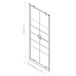 Porte de douche battante chrome Shiva 80 x 190 cm ONDÉE Porte de douche battante chrome Shiva 80 x 190 cm ONDÉE