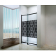Porte de douche coulissante avec sérigraphie noire Uimi 100 x 210 cm ONDÉE