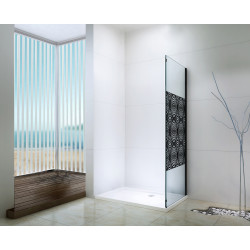 Paroi de retour fixe avec sérigraphie noire Uimi 90 x 210 cm ONDÉE