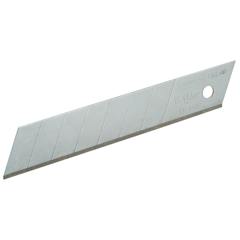 Lames Cutter 18mm 10 pièces – Coupe Précise | STANLEY
 Lames Cutter 18mm 10 pièces – Coupe Précise | STANLEY