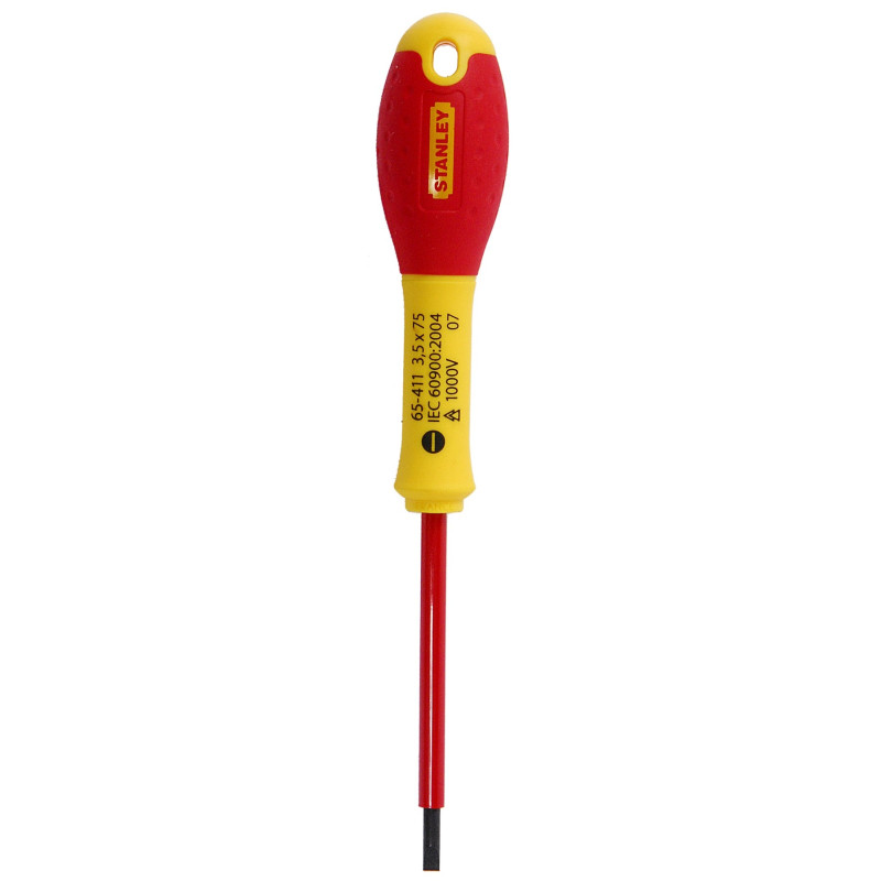 Tournevis d'électricien VDE Plat 3,5 x 75 mm STANLEY FATMAX