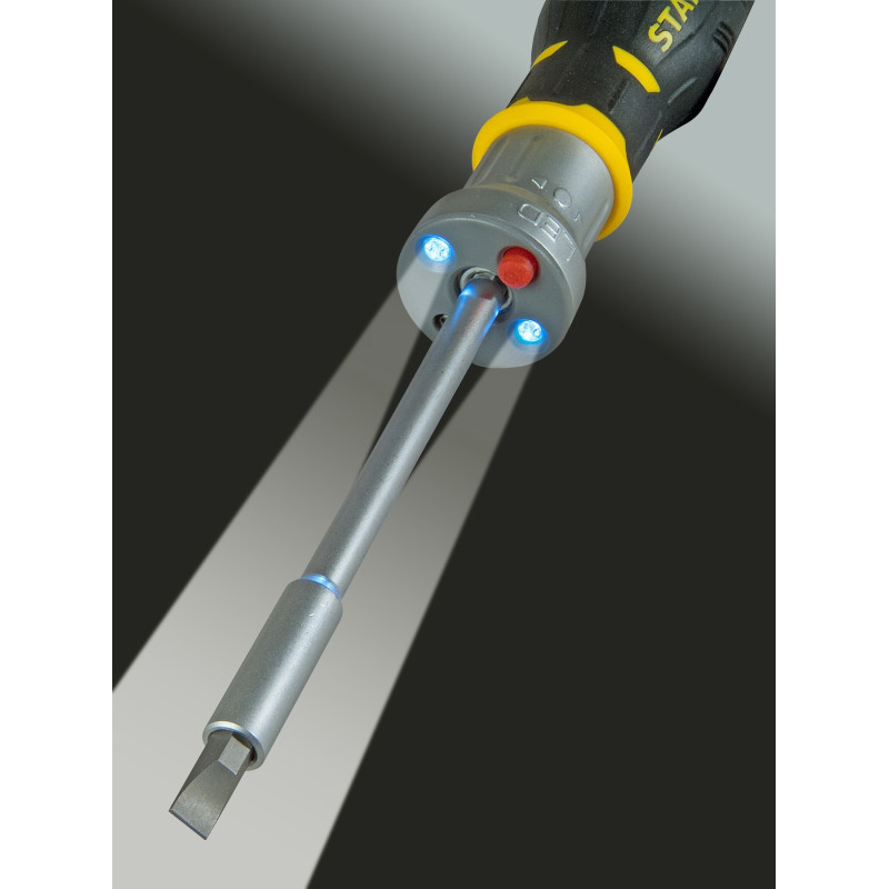 Tournevis à cliquet LED STANLEY FATMAX – 12 embouts inclus | STANLEY FATMAX Tournevis à cliquet LED STANLEY FATMAX – 12 embouts inclus | STANLEY FATMAX